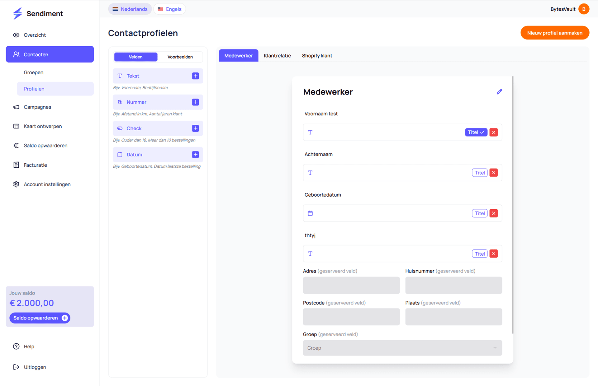 Bouw je eigen contact profielen